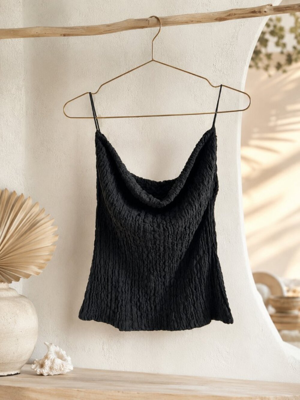Zara Black Strapless Textured Top Size S Ruched Crinkle Tube Top Y2K Minimalist
